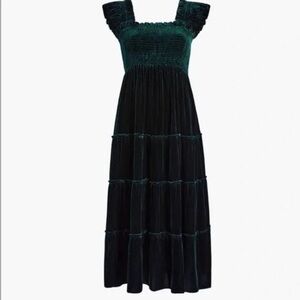Hill House Ellie Emerald Green Velvet Dress